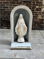 Cast Stone Madonna & Arched Fragment