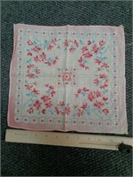 Vintage floral handkerchief, 11.5" x 11.5" sq.