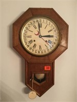 Oak School Clock, 30 Day Time and Strike Unmarked