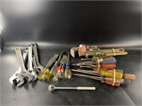 Assorted hand tools, chisels, etc.