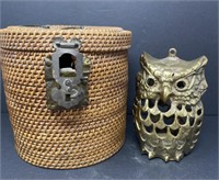 Brass Owl Candle Holder