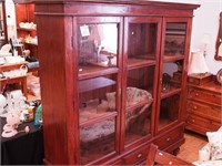 Antique walnut cupboard with two doors on each