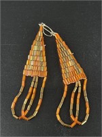 Pair of hand beaded earrings