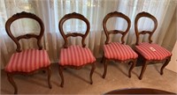 (4) ANTIQUE ROSE SIDE CHAIRS