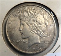 1923 Silver Peace Dollar, $22.55 Melt Value on