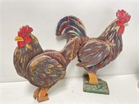 Fence Post Wood Roosters 20x12+ 17x14 *
