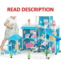 Cuopluber Dream Doll House for Grils 3-Story 8 Roo
