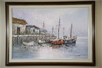 Signed Jones, Fisherman's Boats in Harbour