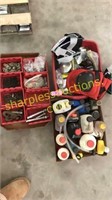 Chemicals, knee pads, nails, hooks, bolts, misc