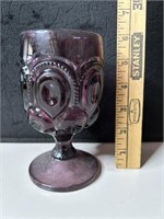 LE Smith Purple Amethyst Glass Goblet