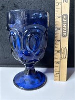 LE Smith Blue Cobalt Glass Goblet