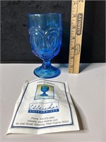 LE Smith Blue Glass 50th Anniversary Goblet