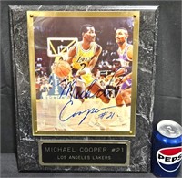 Signed Photo Plaque Michael Cooper Lakers w COA