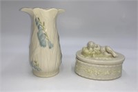 Belleek Irish Trinket Box & Vase