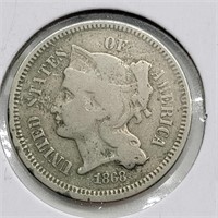 1868 3 CENT NICKEL