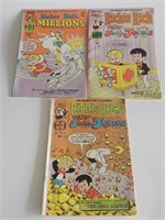 3 VTG HARVEY WORLD RICHIE RICH COMIC BOOKS