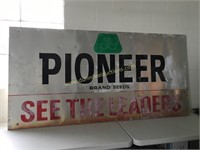 Pioneer Brand Seeds Metal Embossed Sign 46"x94"