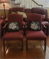 Pair of upholstered Arm Chairs with pillows