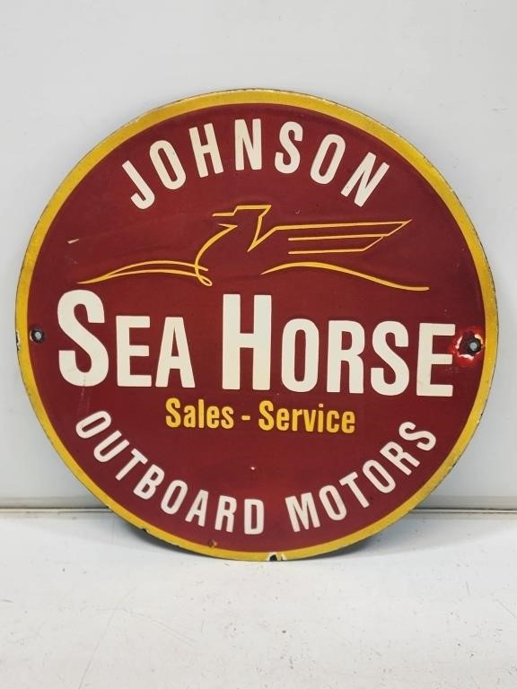 SSP Johnson Sea Horse Boat Motors Sign