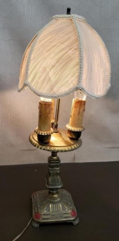 Vintage Brass Art Deco Style Table Lamp. Works