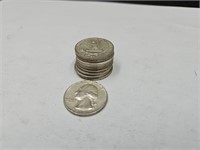 10- 1964 Washington Silver Half Dollar Coins