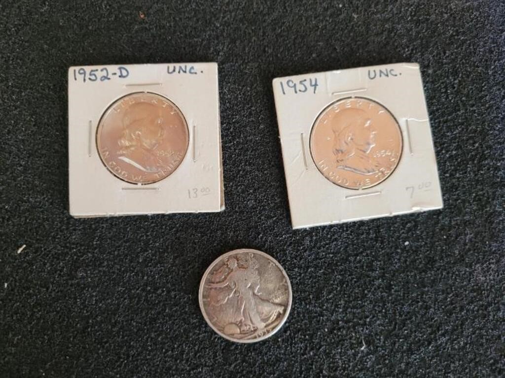 1935 Walkng Half and 1954 & 1952 Franklin Halves