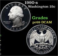 Proof 1990-s Washington Quarter 25c Grades GEM++ P