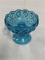 Blue moon & stars glass dish