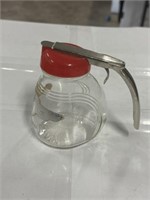 Vintage glass syrup dispenser