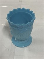 Blue milk glass cup
