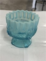 Blue opaque Fenton glass bowl