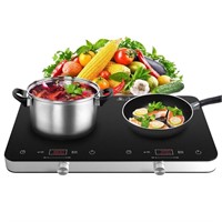 COOKTRON Double Induction Cooktop Burner, 1800W