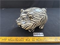 Zebra Striped Piggy Bank