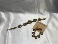 Vintage Designer Jan Michaels Earrings & Bracelet
