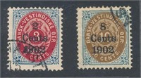 DANISH WEST INDIES #27 & #28 USED FINE