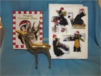 Solid Brass Deer / Bear Ornaments / Penguin Plate