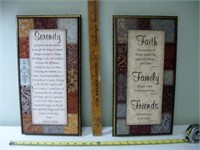 2 Inspirational Wall Plaques 8" x 17"