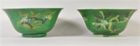 PAIR OF CHINESE GREEN PORCELAIN BOWLS