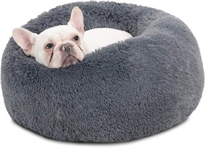 NEW $76 Long Plush Calming Dog Bed, 30 inch