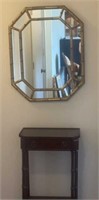 Bamboo like mirror 26 x 32 w side table has