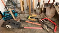 YARD TOOLS-Pick Axe, Shovel, Rakes, Pruners