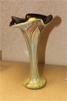 Signed Iridescent Artglass Vase