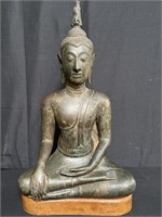 Cast bronze sitting Buddha statue