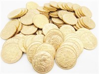 100 Helvetia 20 franc gold coins
