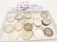 20 silver dollars, 10-1880 Morgan, 10 asst Peace