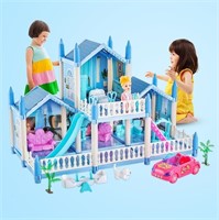 WF1052  Anpro Blue Dollhouse Play Set, Big Princes