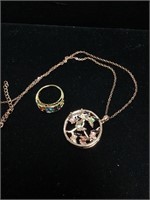Birthstone ring, birthstone necklace