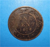 1876H Canada Large Cent Coin