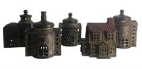 (5) Vintage Cast Iron Banks