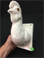 Large Ceramic Wall Mount Chicken Coat Rack